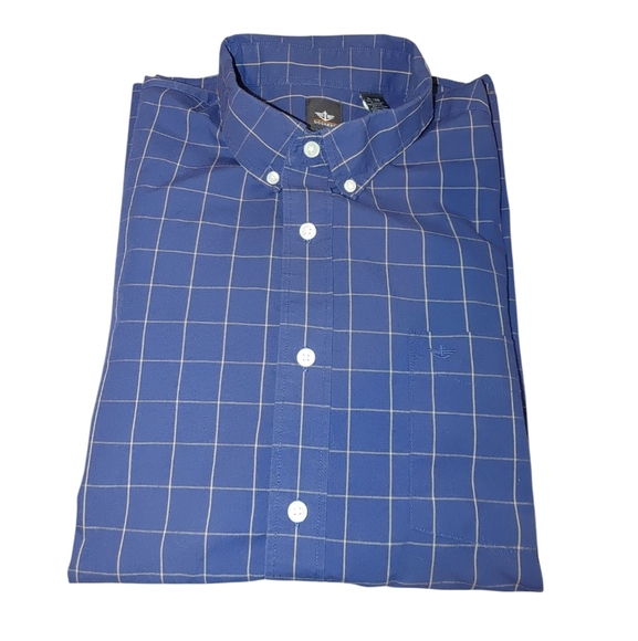 Dockers Blue Checkered Men's Button Down Shirt, Size Xl - Picture 1 of 7